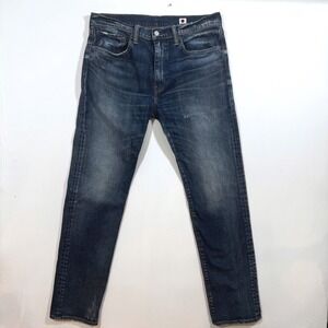 Levi's 502 Made in Japan Jeans Dark Wash Distressed 34x32 34x34 Casual Grunge